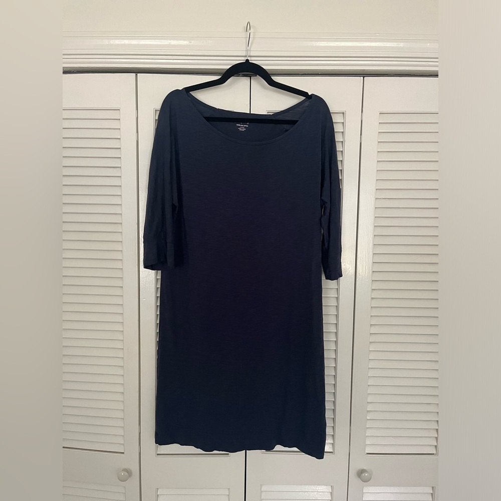 Lilly Pulitzer navy cotton long sleeve dress size large Pima cotton